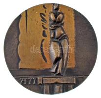 Asszonyi Tamás (1942- ) 1977. "Tükröződés" bronz plakett, hátoldalon filctollal írva a plakett alkotója, címe és a beszerzésének időpontja(?) (76mm) T:AU,XF