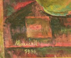 Marczell György (1897-1979): Lány virágcsokorral, 1976. Olaj, vászon, jelzett. Restaurált. Fakeretbe...