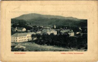 1911 Petrozsény, Petrosani; látkép a Páring hegycsúccsal. W.L. Bp. 5370. Muntyán Tivadar kiadása / general view, Muntii Parang (fl)