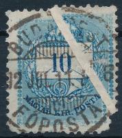 1881 10kr nagy papírránccal / paper crease