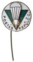 ~1940. "Postás Repülő Club" zománcozott bronz ejtőernyős jelvény (16mm) T:AU / Hungary ~1940. "Postás Repülő Club (Postal Flying Club)" enameled bronze parachute badge (16mm) C:AU