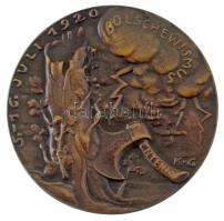 Németország / Weimari Köztársaság 1920. "A tárgyalóasztalnál Spa-ban" öntött bronz gúnyére...