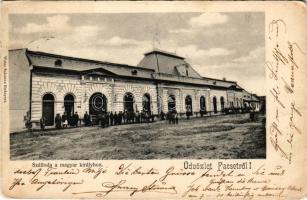 1902 Facset, Facsád, Faget; Szálloda a Magyar Királyhoz. Weisz Salamon kiadása / hotel + VERSECZ - M.ILLYE 272. SZ. B vasúti mozgóposta bélyegző (kis szakadás / small tear)