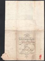 1851 Bécs, kinevezési okirat II. oszt. katonai élelmezési (ellátmányozási) asszisztens (zweitweisen ...