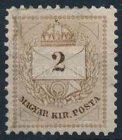 1874 2kr Zárday-féle próbanyomat barna színben / Mi 15 proof in brown colour