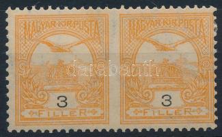 1900 Turul 3f középen fogazatlan pár (12.000) / Mi 56 pair, imperforate in the middle