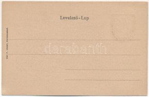 Nagyszeben, Hermannstadt, Sibiu; Harteneck utca. Címeres litho keret, Carl F. Jickeli kiadása / Hart...