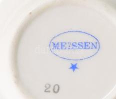 Meissen kétrészes dohányzó szett, jelzett, m: 6 cm alatt