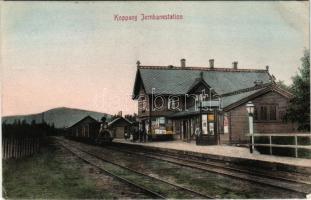 1908 Koppang, Jernbanestation / railway station, locmotive, train (EK)