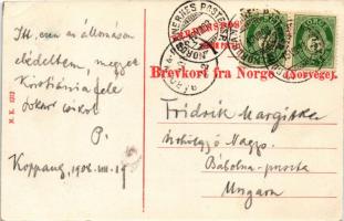 1908 Koppang, Jernbanestation / railway station, locmotive, train (EK)