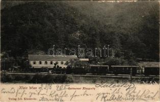 1905 Klein-Wien, Restaurant Klaszovitz, railway line, train, locomotive (EK)