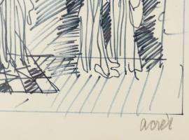 Aczél Ilona (1929-2000), össz. 3 db rajz: Alakok, kapcsolóterem és illsutráció Thomas Mann: József é...