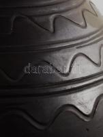 Hatalmas antik mohácsi feketekerámia padlóváza, kavicsolt díszítéssel, jelzés nélkül, m: 63 cm /// K...