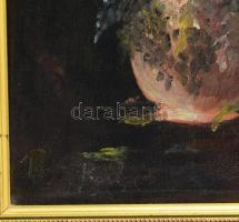 Olvashatatlan jelzéssel: Csendélet. Olaj, vászon. Dekoratív, kissé kopott fakeretben. 39x29 cm
