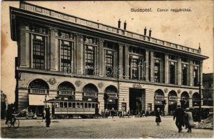 1927 Budapest VIII. Corvin nagyáruház, villamosok, . Kovács Béla kiadása (fl)