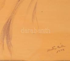 Mester Béla (1950-): "A főnix". Pasztell, papír, jelzett, hátoldalán Mester Béla autográf ...