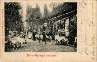 1902 Budapest II. Buda Gyöngye vendéglő kertje. Stern Jakab kiadása