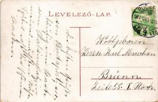 1911 Budapest VIII. Kálvin tér, villamosok, lovas hintók, Makó Mihály üzlete, Nemzeti Múzeum (EK)