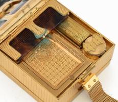 Hordozható neszesszer, sok rekesszel, ca 1960 réz, 8x8 cm