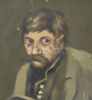 Lindenfeld Emil (1905-1986): Szegényember, 1923. Olaj, karton. Jelzett a hátoldalán. Sérült. 44x32,5...