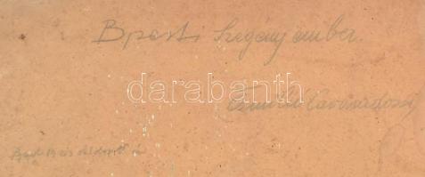 Lindenfeld Emil (1905-1986): Szegényember, 1923. Olaj, karton. Jelzett a hátoldalán. Sérült. 44x32,5...