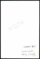 Vattay Elemér (1931-2012): Bálint Ednre portréja, a hátoldalán pecséttel jelzett fotó, 17,5x11,5 cm