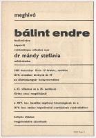 Bálint Endre (1914-1986): Kompozíció (cím nélkül), 1965. Linómetszet, papír, jelzés nélkül. Hátoldal...