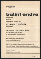 Bálint Endre (1914-1986): Kompozíció (cím nélkül), 1965. Linómetszet, papír, jelzés nélkül. Hátoldal...