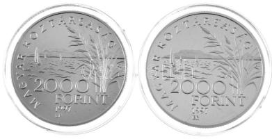 1997. 2000Ft Ag "Régi balatoni hajók / Helka és Kelén" (2xklf) tanúsítvánnyal, kapszulában...