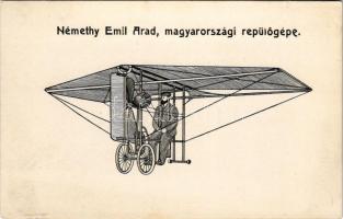 Arad, Némethy Emil magyarországi repülőgépe. Biró A. kiadása / aircraft with aviator