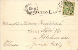 1904 Marosvásárhely, Targu Mures; Fő tér, Kossuth szobor, Bodor kút, Takarékpénztár, Bartscht Károly...