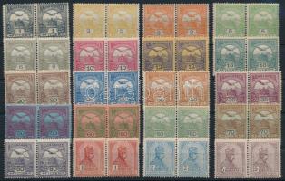 1913 Turul sor párokban (40.000) (3f gumihiba, 20f kis rozsda, 2 x 5K hajtott) / Mi 109-126 + 181-182 pairs (3f gum disturbance, 20f small stain, 2 x 5K folded)