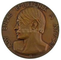 Beck Ötvös Fülöp (1873-1945) 1928. Ady Endre emlékének a ,,Nyugat / ,,Repülj hajóm..... Rajtad a holnap hőse bronz emlékérem (66mm) T:AU,XF / Hungary 1928. The Nyugat for the Memory of Endre Ady bronze commemorative medallion. Sign.: Fülöp Beck Ötvös (66mm) C:XF HP 986.