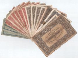 1920. 1K (3x) + 2K (6x) + 10K (4x) + 20K (3x) + 50K vegyes korona tétel, összesen 17db gyengébb tart...