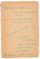 Végh György (1919-1982) költő, író, műfordító dedikációja megviselt könyv lapon