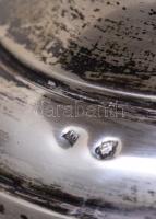 Ezüst (Ag) kínáló, üvegbetét nélkül, jelzett, d: 19 cm, nettó: 301g