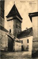 Medgyes, Mediasch, Medias; Kirchenkastell, Glockenturm / Vártemplom, harangtorony. Fritz Guggenberger kiadása / castle church, bell tower (gyűrődés / crease)