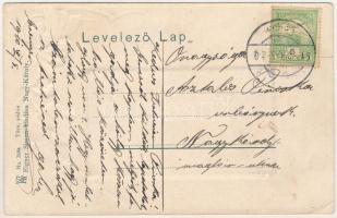 1910 Nagykároly, Carei; Gimnázium. Eigner Simon kiadása, szecessziós-virágos dombornyomott litho ker...