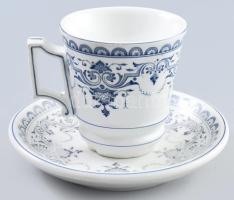 Antik masszív porcelánfajansz kávés csésze alátéttel. Matricás, jelzés nélkül, hibátlan