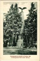 Fehéregyháza, Albesti; Segesvári csata honvéd emlékműve, Petőfi emlék 1928-ban / 1848-49 Heroes' monument of the Sighisoara Battle, obelisk (fa)