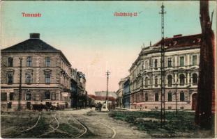 Temesvár, Timisoara; Andrássy út, villamos / street view, tram (EK)