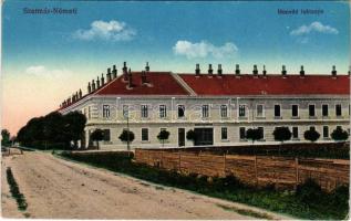 Szatmárnémeti, Satu Mare; Honvéd laktanya. Vasúti levelezőlapárusítás 17. sz. 1916. / K.u.K. military barracks (EK)