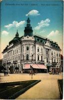 1913 Kolozsvár, Cluj; Hotel New York szálloda (Fészl József tulajdona), autóbusz / hotel, autobus (EK)