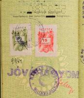 1947 Pallagi János (1922-2013) hegedűművész, zenetanár fényképes útlevele, francia és svájci vízumok...