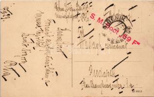 1917 Split, Spalato; látkép / general view + "SM Boot 69 F"