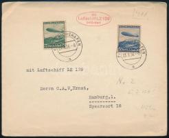 1936 Levél a Hindenburg léghajóval Hamburgba / LZ 129 Cover to Hamburg