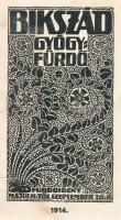 1914 Bikszád gyógyfürdő, fekete-fehér képekkel illusztrált idegenforgalmi ismertető prospektus. Bp.,...