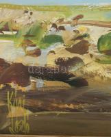 Kéri László (1949- ): Tanya. Olaj, farost, jelezve balra lent, hátoldalán Kéri László autográf felir...