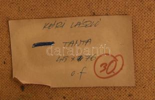 Kéri László (1949- ): Tanya. Olaj, farost, jelezve balra lent, hátoldalán Kéri László autográf felir...