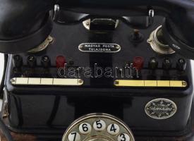 cca 1930, Standard rendszerű II 6-os párhuzamos kapcsolású telefon, kopott, korrodált, Magyar Posta ...